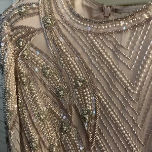 Size 10 Party Dress in a blush light pink color. All silk and hand-beaded.